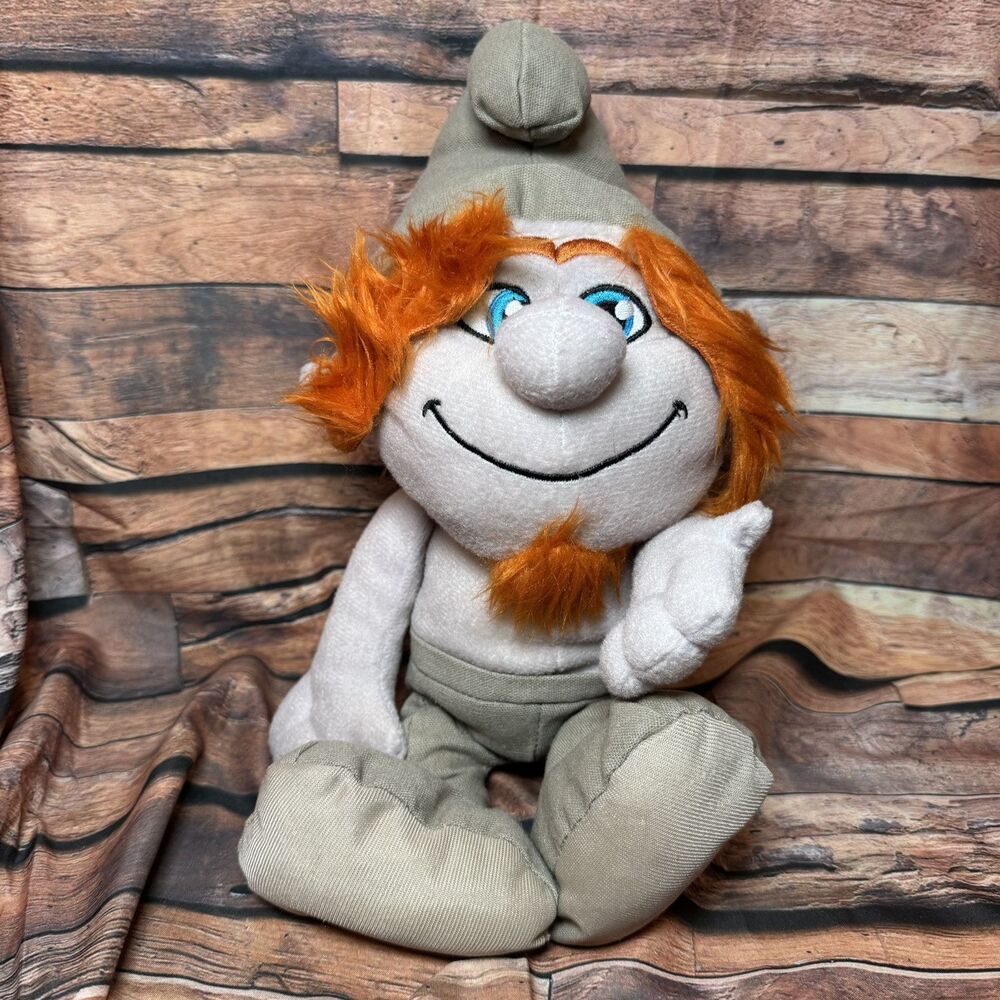 The Smurfs 2 Hackus Naughty Smurf 11" Gray Orange Hair Plush Toy Kellytoy Figure
